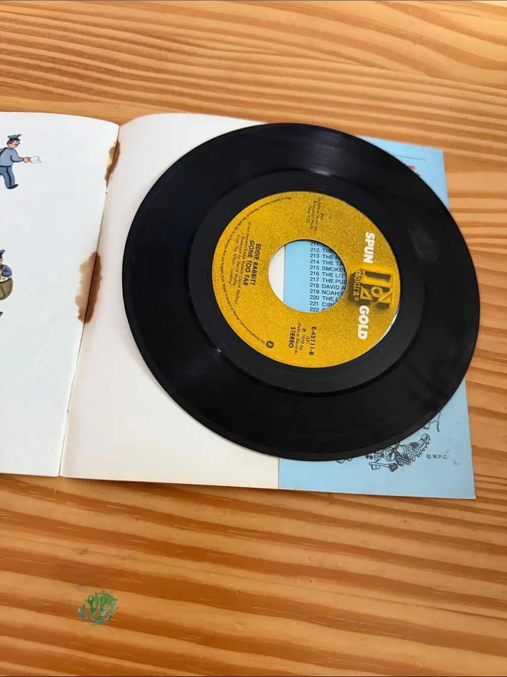 Vintage Little Golden Book Seven Little Postmen + Bonus Eddie Rabbitt 45 Record